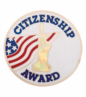 2 Inch in Diameter Round Citizenship Award Insert with Mylar Detailing