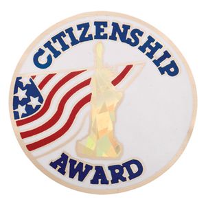 2 Inch in Diameter Round Citizenship Award Insert with Mylar Detailing