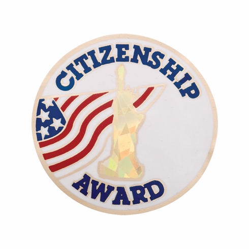 2 Inch in Diameter Round Citizenship Award Insert with Mylar Detailing