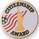 2-Inch in Diameter Round Etched-Enameled Metal Citizenship Award Medallion Insert in Gold with Peel-and-Stick Back