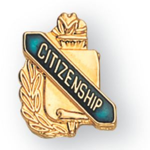 CITIZENSHIP PIN GOLD ENAMELED