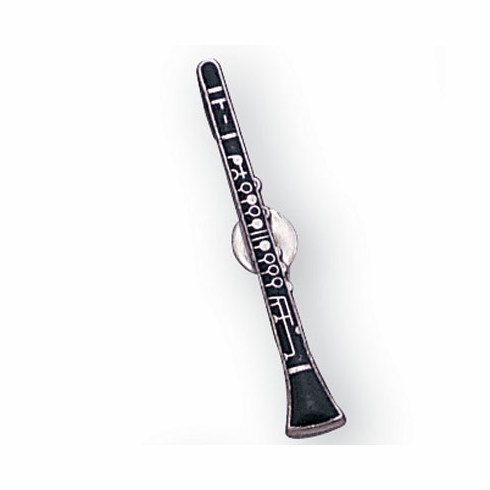 CLARINET PIN ENAMELED SILVER