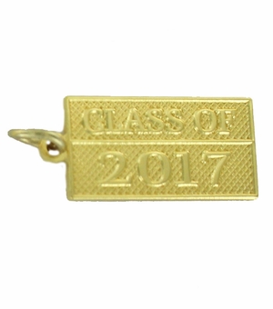 CLASS OF 2017 GOLD PENDANT WITH OPTION TO ATTACH TO CHAIN OR KEY RING