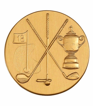 2-Inch in Diameter Round Stamped Metal Golf Themed Insert in Multiple Colors