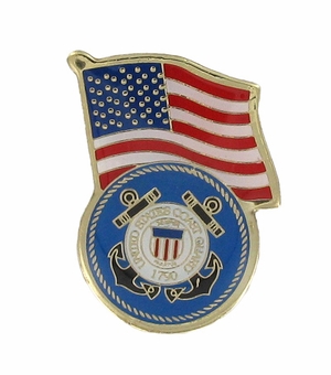 COAST GUARD AMERICAN FLAG PIN