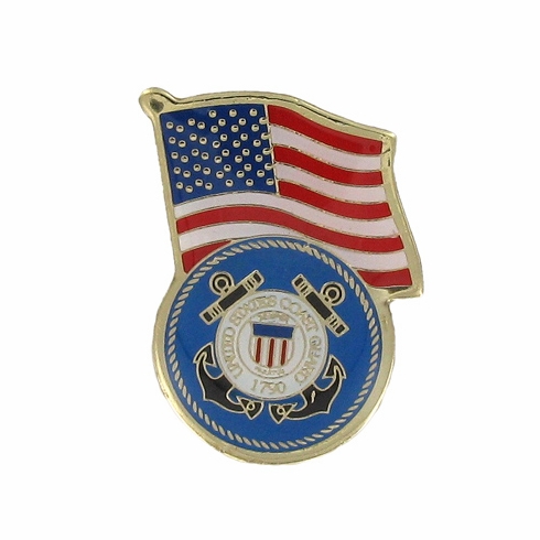 COAST GUARD AMERICAN FLAG PIN