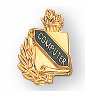 COMPUTER PIN GOLD ENAMELED