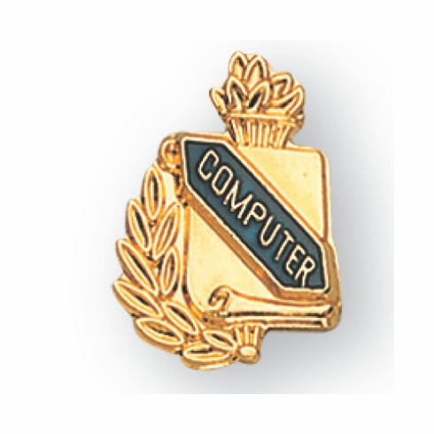 COMPUTER PIN GOLD ENAMELED