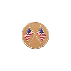 7/8-Inch in Diameter Round Metal American Flags Medallion Insert with Enameled Finish