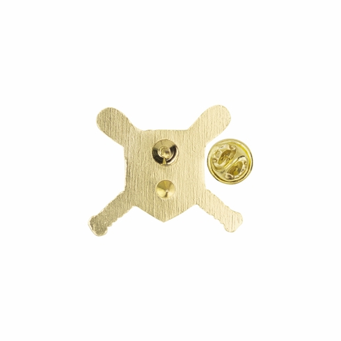 CROSSED BATS CHENILLE PIN GOLD
