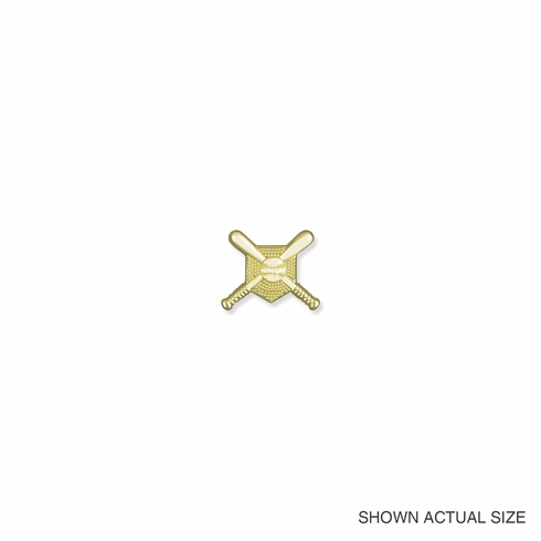 CROSSED BATS CHENILLE PIN GOLD