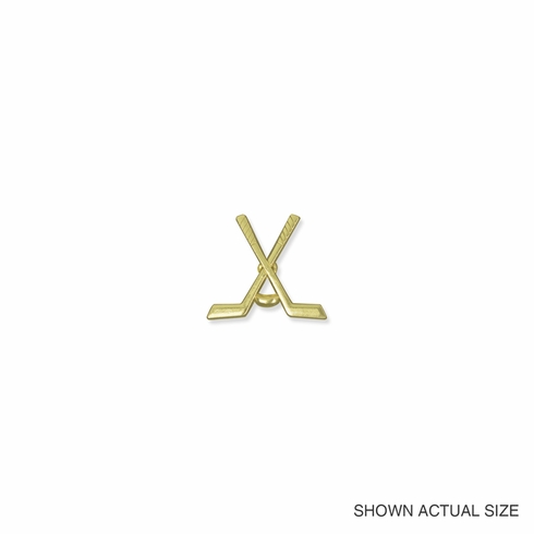 CROSSED HOCKEY STICKS CHENILLE PIN GOLD     
