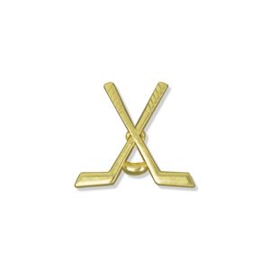 CROSSED HOCKEY STICKS CHENILLE PIN GOLD     