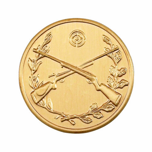 2-Inch in Diameter Round Stamped Metal Rifle Themed Insert in Multiple Colors