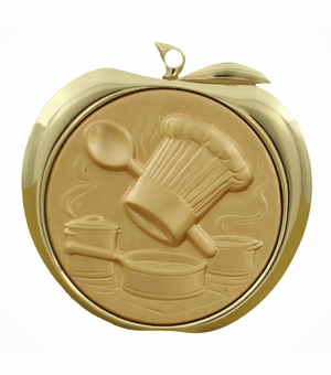 2 Inch Culinary Arts Apple Medal in Gold, Silver, or Bronze