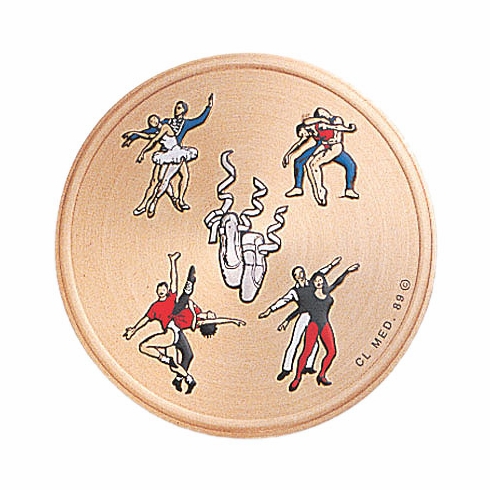 2 Inch in Diameter Round Metal Litho-Print Dance Themed Medallion Insert
