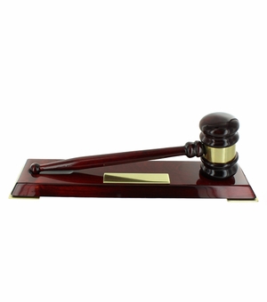 DELUXE ROSEWOOD PIANO FINISH GAVEL ON BASE