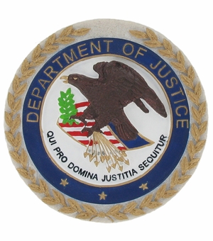 DEPARTMENT OF JUSTICE PLAQUE MOUNT