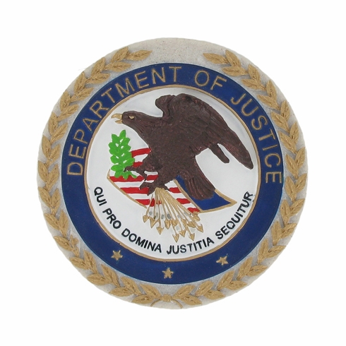 DEPARTMENT OF JUSTICE PLAQUE MOUNT