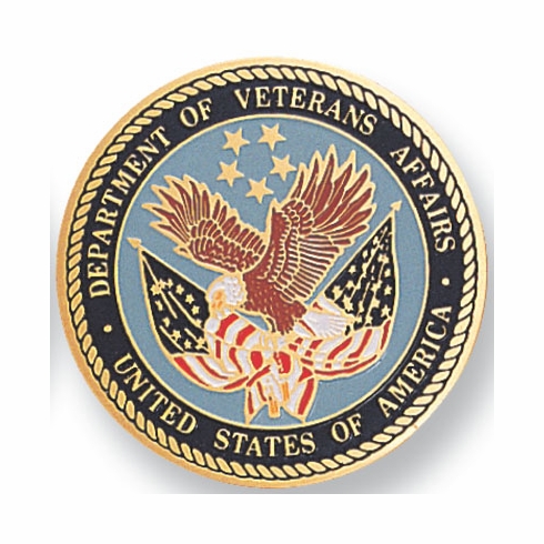 DEPT.OF VETERAN AFFAIRS, 2 INCH ETCHED ENAMELED