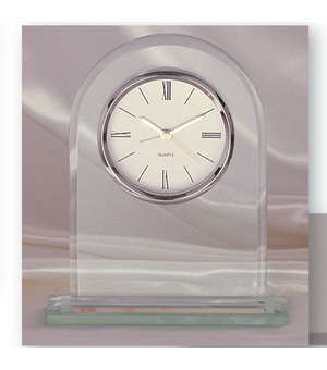 DESK CLOCK IN CLEAR GLASS
