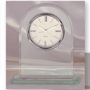 DESK CLOCK IN CLEAR GLASS