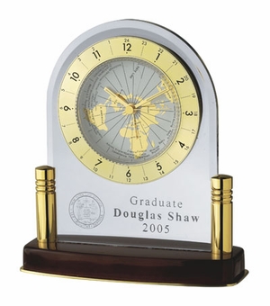 DESK CLOCK, ROSEWOOD FINISH