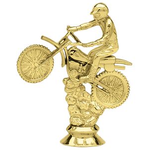 4-1/4 INCH GOLD PLASTIC DIRT BIKE TROPHY FIGURE
