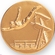 2-Inch in Diameter Round Metal Male Diving Stamped Insert in Gold