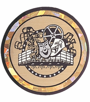 2 Inch in Diameter Round Drama Themed Insert with Mylar Detailing