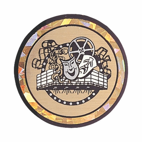 2 Inch in Diameter Round Drama Themed Insert with Mylar Detailing