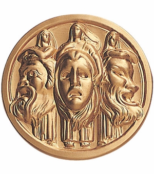 2-Inch in Diameter Round Metal Drama Themed Stamped Insert in Multiple Colors