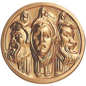 2-Inch in Diameter Round Metal Drama Themed Stamped Insert in Multiple Colors