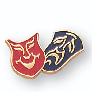 DRAMA PIN TWO MASKS ENAMELED