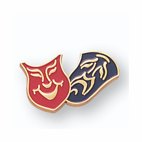 DRAMA PIN TWO MASKS ENAMELED