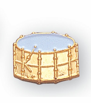 DRUM PIN ENAMELED GOLD