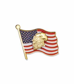 EAGLE & AMERICAN FLAG PIN