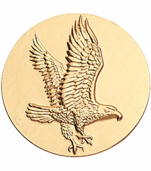 2-Inch in Diameter Round Stamped Metal Eagle Insert in Multiple Colors