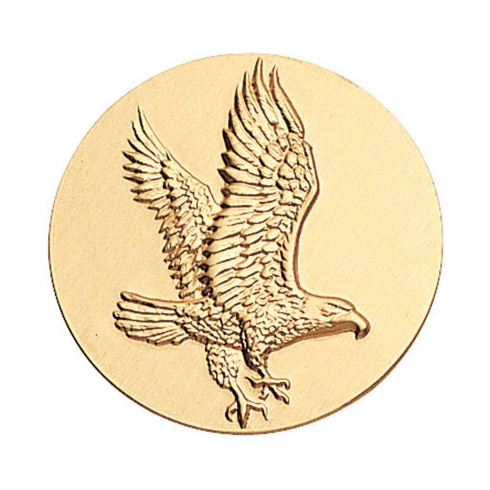 2-Inch in Diameter Round Stamped Metal Eagle Insert in Multiple Colors