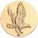 2-Inch in Diameter Round Stamped Metal Eagle Insert in Multiple Colors