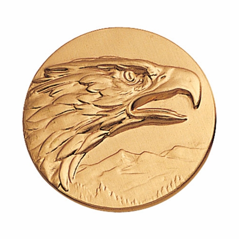2-Inch in Diameter Round Metal Eagle Stamped Insert in Gold