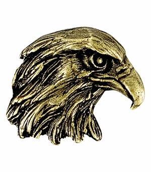 7/8 Inch in Height Eagle Mascot Pin in Antique Brass