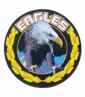 2 Inch in Diameter Round 'Eagles' Sports Insert in Gold and Mylar