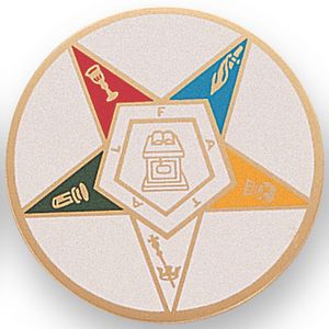 2 Inch in Diameter Round Metal Litho-Print Eastern Star Medallion Insert