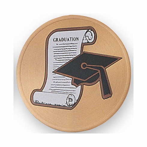 2 Inch in Diameter Round Metal Litho-Print Graduation Medallion Insert