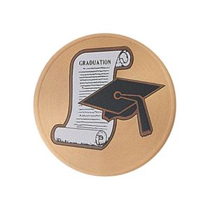2 Inch in Diameter Round Metal Litho-Print Graduation Medallion Insert