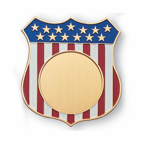 Enameled Bronze Shield with 2 Inch Insert