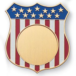 ENAMELED SHIELD GOLD HOLDS 2 INCH INSERT