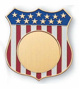 ENAMELED SHIELD GOLD HOLDS 2 INCH INSERT