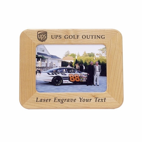 ENGRAVABLE MAPLE  FRAME HOLDS 5 X 7 PHOTO